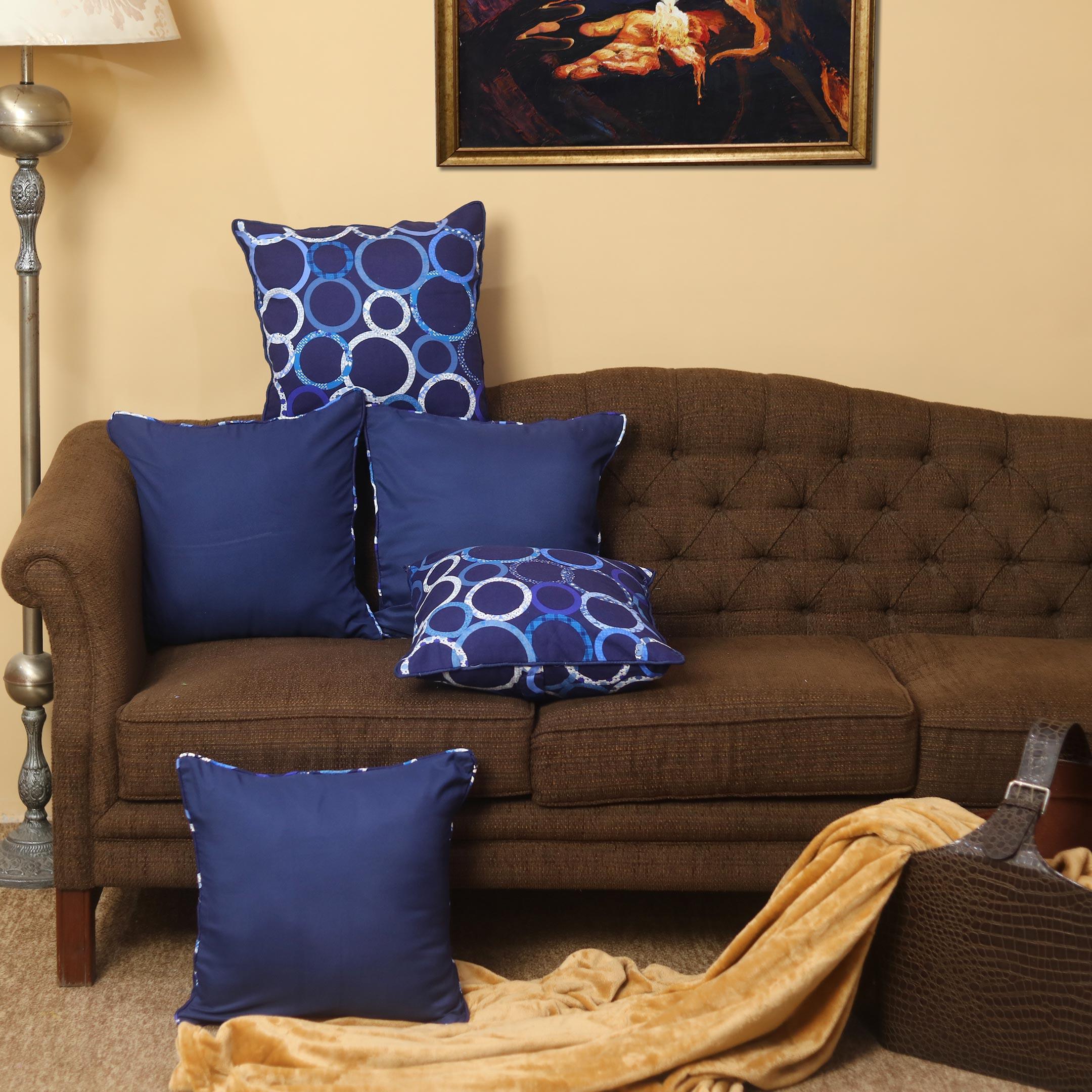 Blue Rings Cushion Cover Set (Bundle of 5)