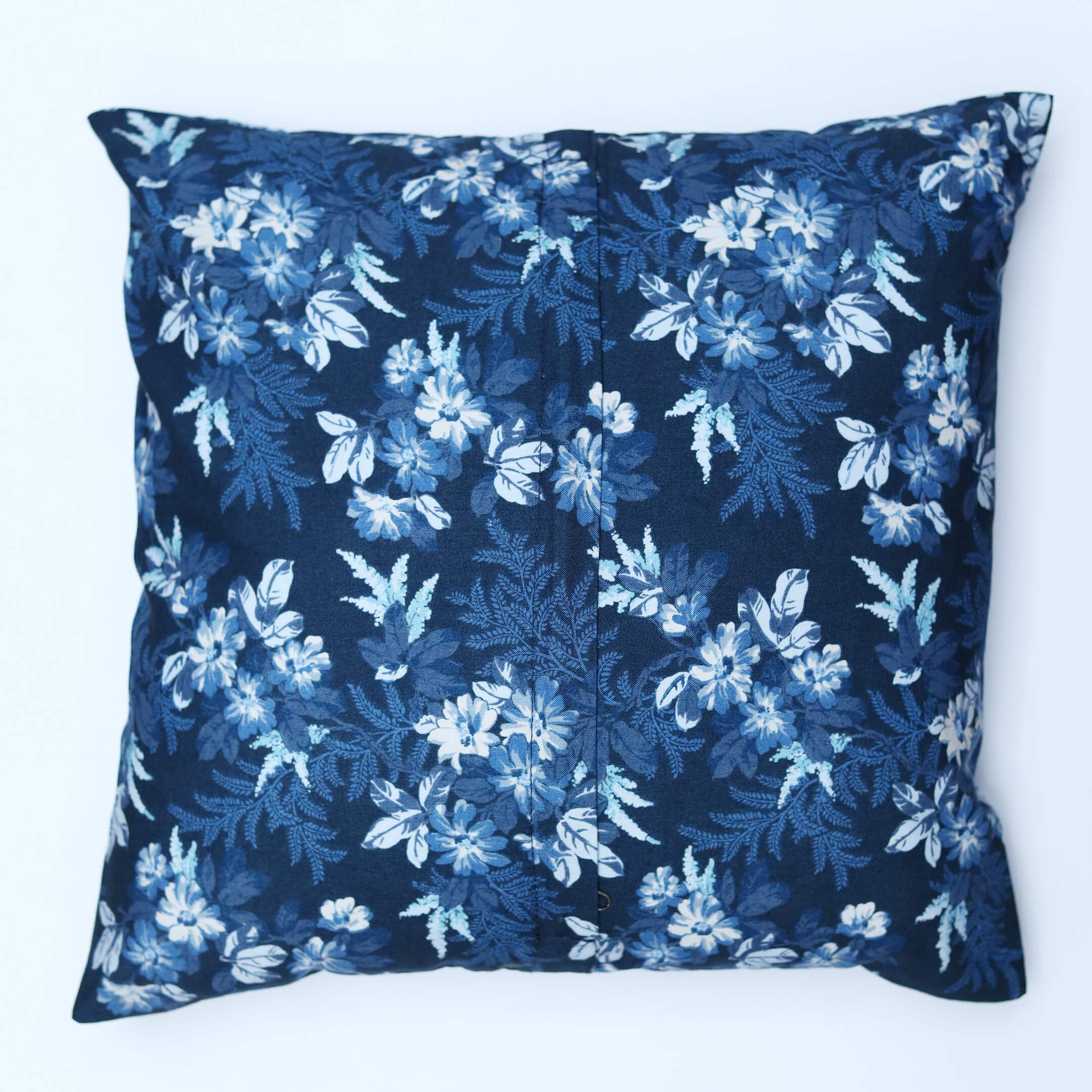 Botanical Blue Zip Cushion Cover