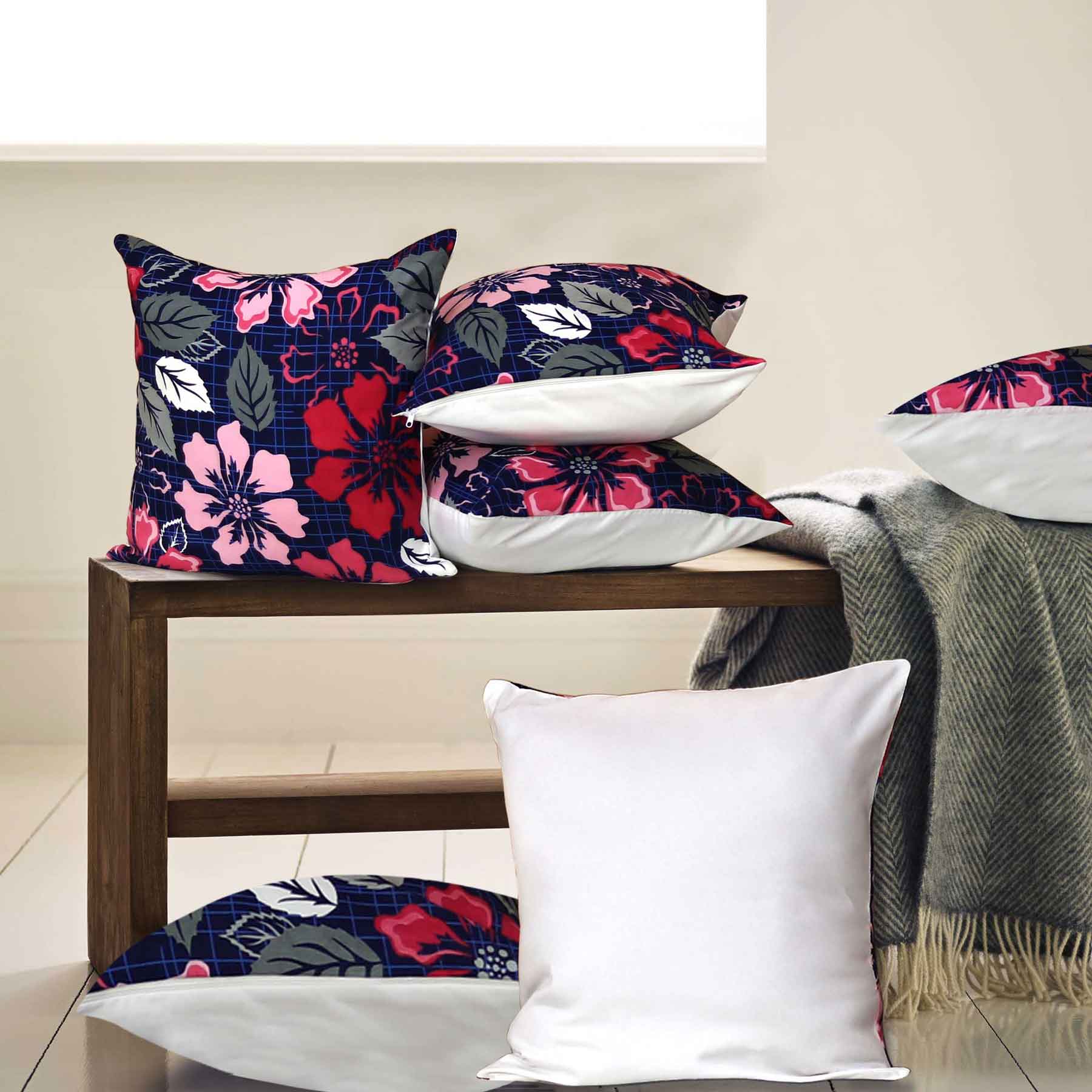 Bright Flowers Cushion Cover Set (Bundle of 5)