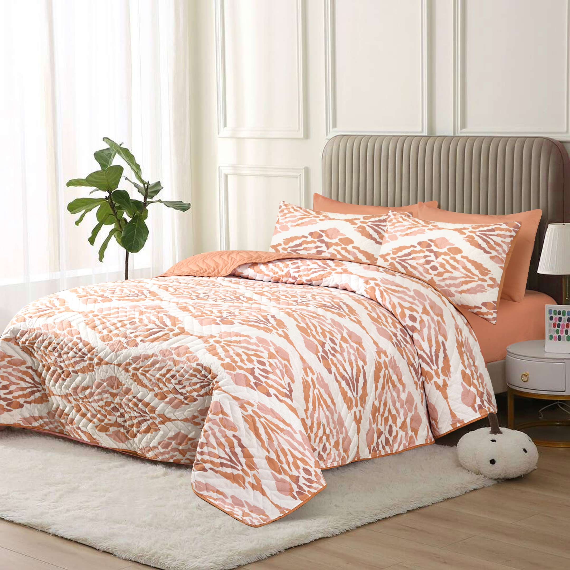 Peach Melody Bedspread 6 Pcs Set