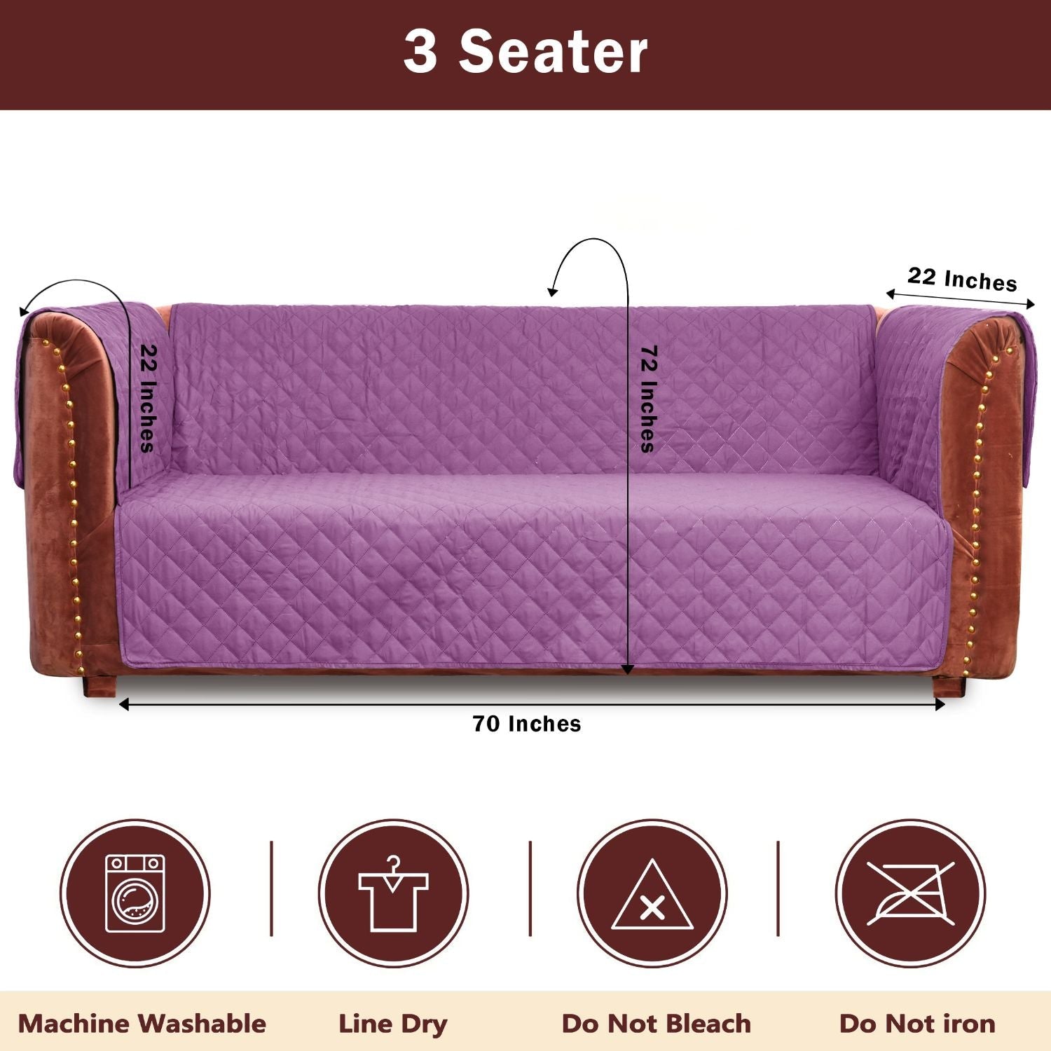 waterproof ultrasonic quilted sofa cover lilac