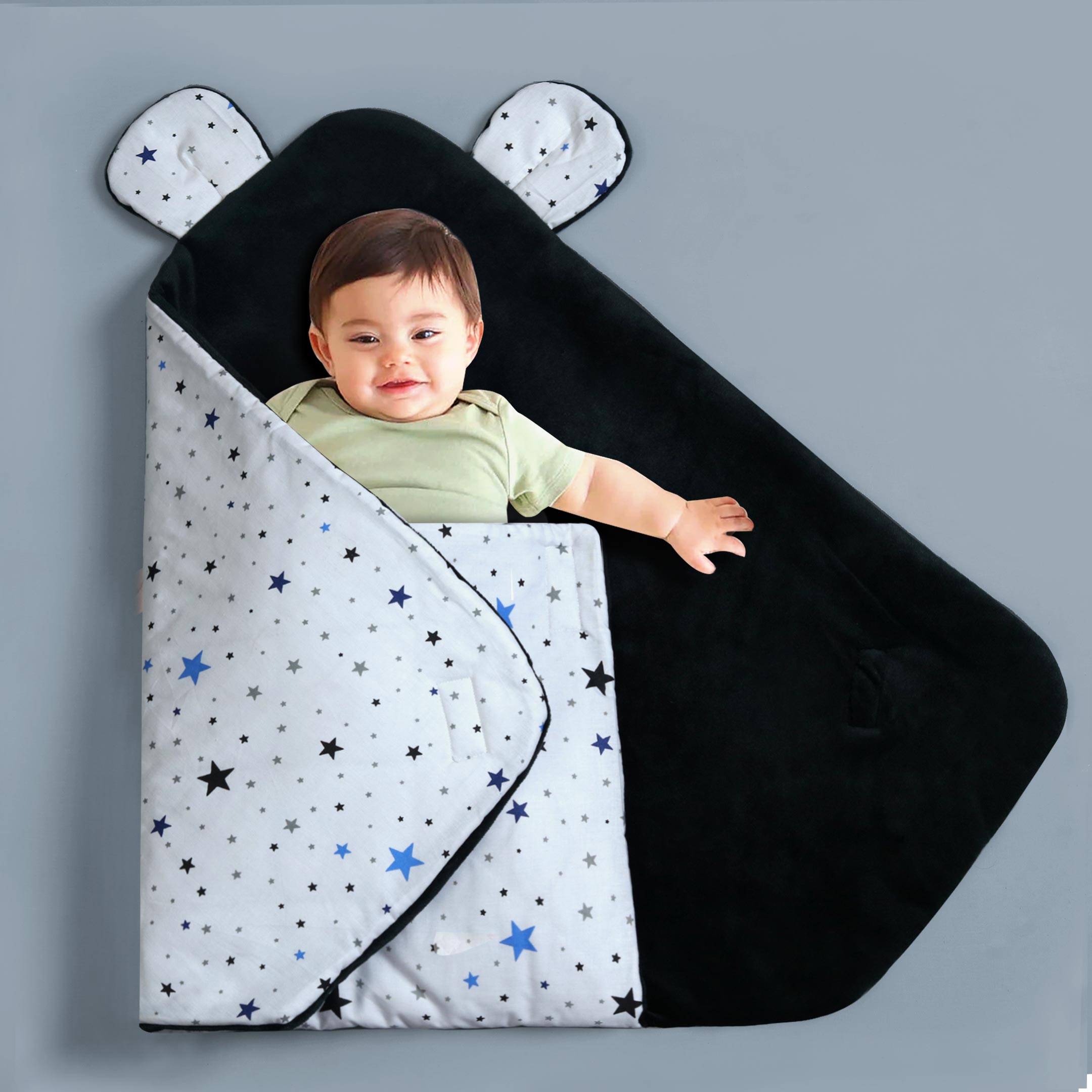 White Blue Stars Sleeping Carry Nest