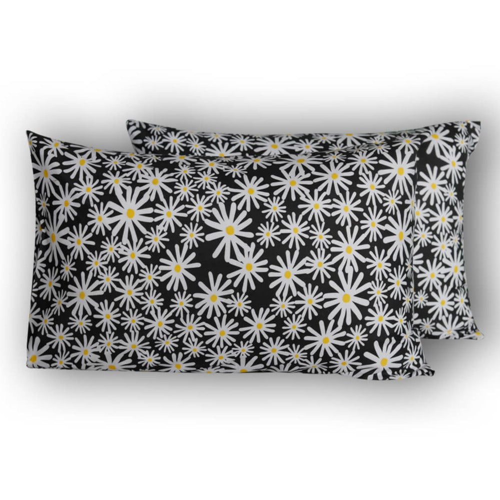 White Daisy Flowers Polycotton Pillow Covers